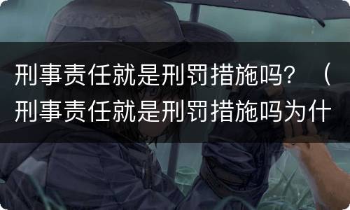 刑事责任就是刑罚措施吗？（刑事责任就是刑罚措施吗为什么）