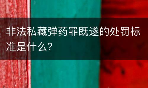 非法私藏弹药罪既遂的处罚标准是什么？