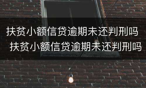 扶贫小额信贷逾期未还判刑吗 扶贫小额信贷逾期未还判刑吗知乎