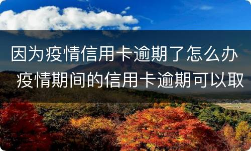 因为疫情信用卡逾期了怎么办 疫情期间的信用卡逾期可以取消吗