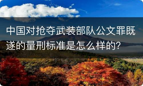 中国对抢夺武装部队公文罪既遂的量刑标准是怎么样的？