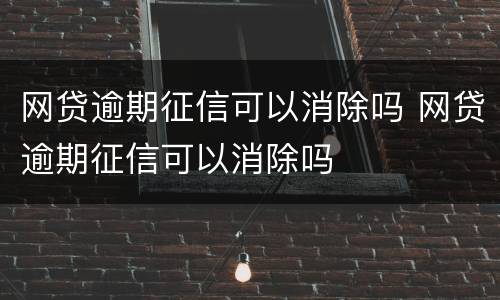 网贷逾期征信可以消除吗 网贷逾期征信可以消除吗