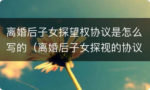 离婚后子女探望权协议是怎么写的（离婚后子女探视的协议）