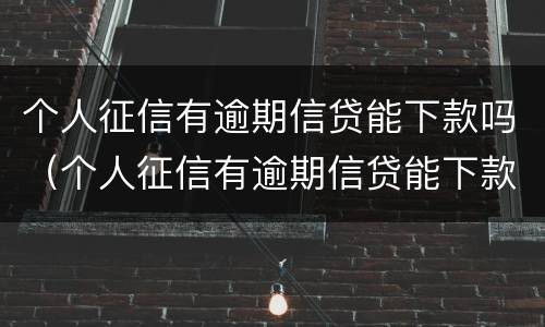个人征信有逾期信贷能下款吗（个人征信有逾期信贷能下款吗能贷款吗）