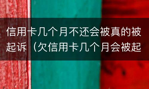 信用卡几个月不还会被真的被起诉（欠信用卡几个月会被起诉）