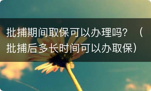 批捕期间取保可以办理吗？（批捕后多长时间可以办取保）