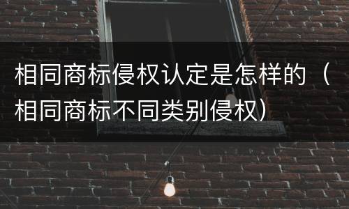 相同商标侵权认定是怎样的（相同商标不同类别侵权）