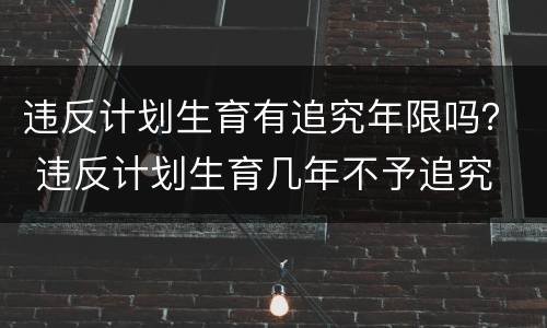 违反计划生育有追究年限吗？ 违反计划生育几年不予追究