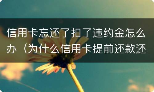 信用卡忘还了扣了违约金怎么办（为什么信用卡提前还款还要扣违约金）