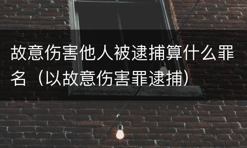 故意伤害他人被逮捕算什么罪名（以故意伤害罪逮捕）