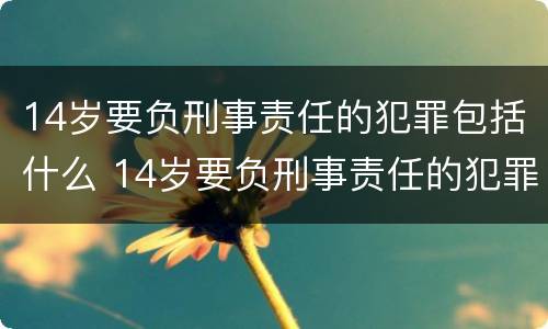 14岁要负刑事责任的犯罪包括什么 14岁要负刑事责任的犯罪包括什么呢