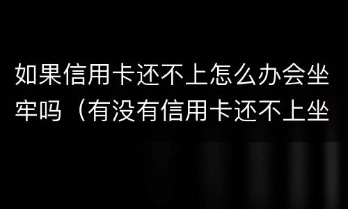 如果信用卡还不上怎么办会坐牢吗（有没有信用卡还不上坐牢的）