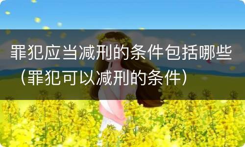 罪犯应当减刑的条件包括哪些（罪犯可以减刑的条件）