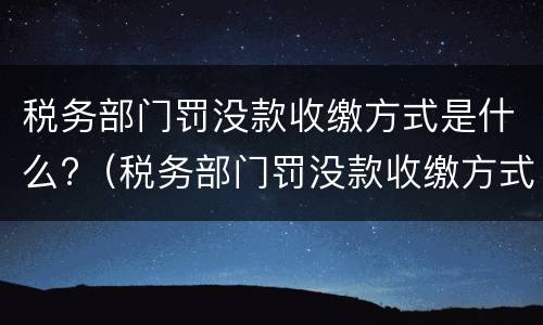 税务部门罚没款收缴方式是什么?（税务部门罚没款收缴方式是什么样的）
