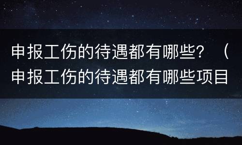 申报工伤的待遇都有哪些？（申报工伤的待遇都有哪些项目）