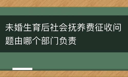 未婚生育后社会抚养费征收问题由哪个部门负责