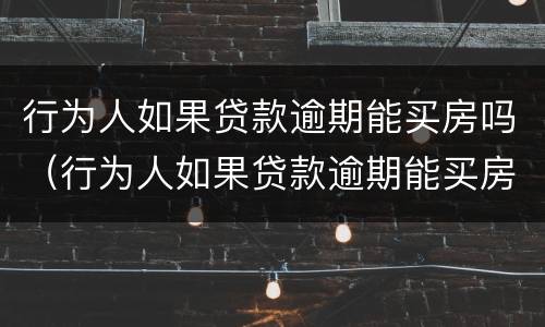 行为人如果贷款逾期能买房吗（行为人如果贷款逾期能买房吗）