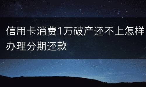 信用卡消费1万破产还不上怎样办理分期还款