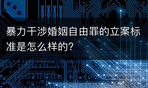 暴力干涉婚姻自由罪的立案标准是怎么样的?
