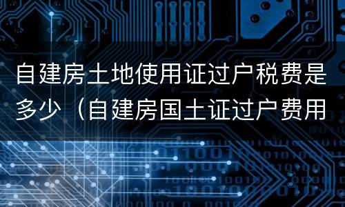 自建房土地使用证过户税费是多少（自建房国土证过户费用）
