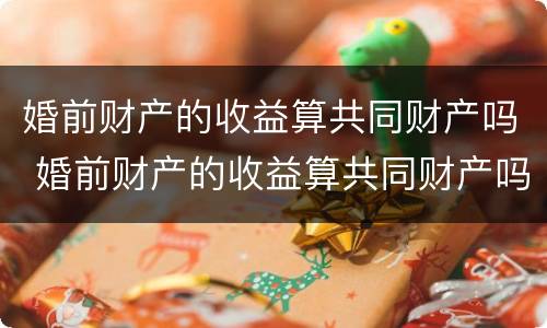 婚前财产的收益算共同财产吗 婚前财产的收益算共同财产吗知乎