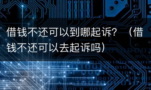 借钱不还可以到哪起诉？（借钱不还可以去起诉吗）