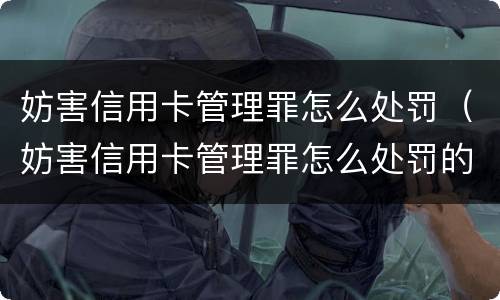 妨害信用卡管理罪怎么处罚（妨害信用卡管理罪怎么处罚的）