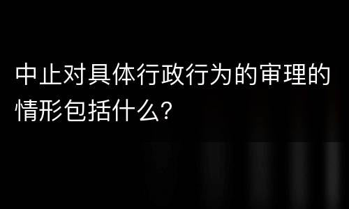 中止对具体行政行为的审理的情形包括什么？