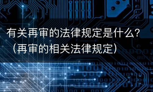 有关再审的法律规定是什么？（再审的相关法律规定）