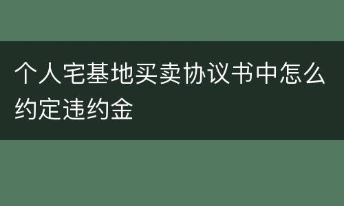 个人宅基地买卖协议书中怎么约定违约金