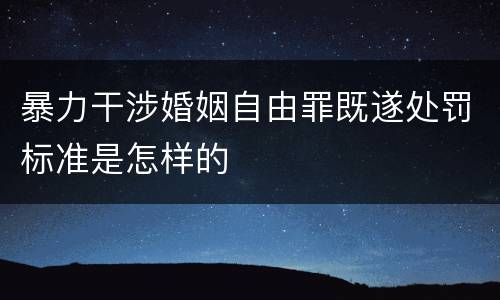暴力干涉婚姻自由罪既遂处罚标准是怎样的