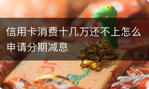 信用卡消费十几万还不上怎么申请分期减息