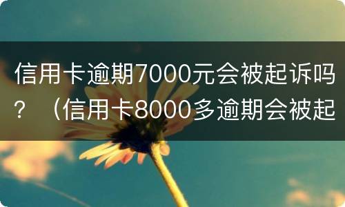 信用卡逾期7000元会被起诉吗？（信用卡8000多逾期会被起诉吗）