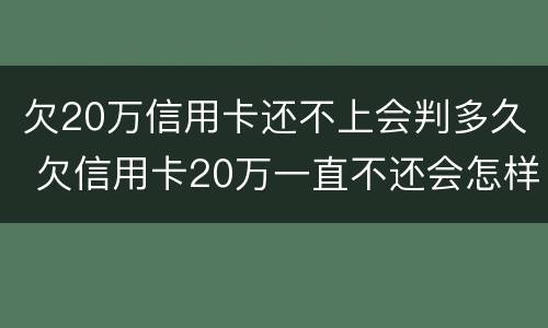 欠20万信用卡还不上会判多久 欠信用卡20万一直不还会怎样