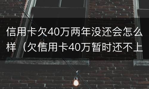 信用卡欠40万两年没还会怎么样（欠信用卡40万暂时还不上会怎么样）