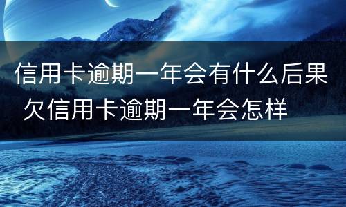 信用卡逾期一年会有什么后果 欠信用卡逾期一年会怎样