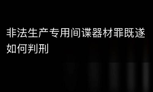 非法生产专用间谍器材罪既遂如何判刑