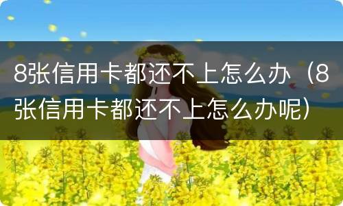 8张信用卡都还不上怎么办（8张信用卡都还不上怎么办呢）