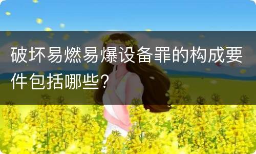 破坏易燃易爆设备罪的构成要件包括哪些?