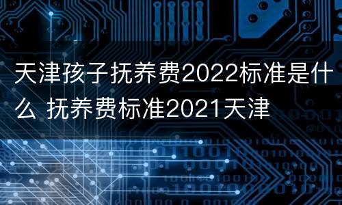 天津孩子抚养费2022标准是什么 抚养费标准2021天津