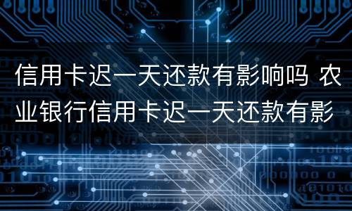 信用卡迟一天还款有影响吗 农业银行信用卡迟一天还款有影响吗