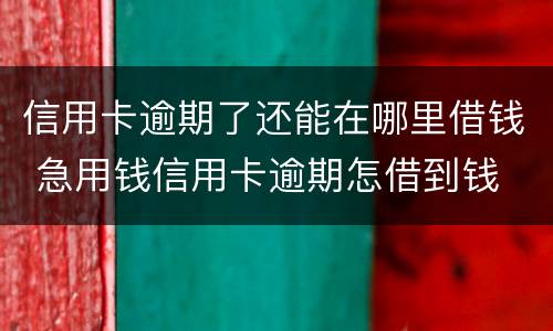 信用卡逾期了还能在哪里借钱 急用钱信用卡逾期怎借到钱