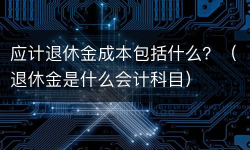 应计退休金成本包括什么？（退休金是什么会计科目）