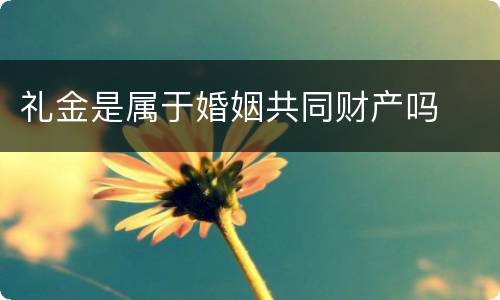 礼金是属于婚姻共同财产吗