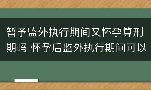 暂予监外执行期间又怀孕算刑期吗 怀孕后监外执行期间可以抵刑期吗