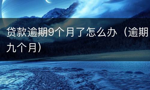贷款逾期9个月了怎么办（逾期九个月）