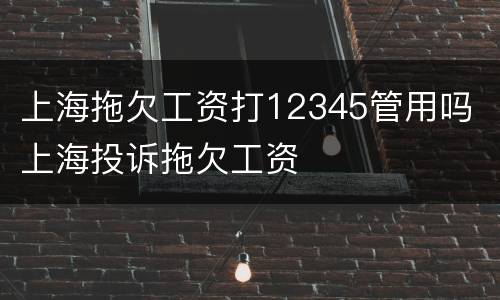 上海拖欠工资打12345管用吗 上海投诉拖欠工资