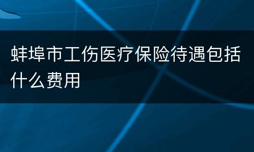 蚌埠市工伤医疗保险待遇包括什么费用