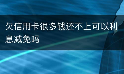 欠信用卡很多钱还不上可以利息减免吗