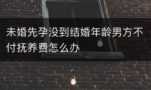 未婚先孕没到结婚年龄男方不付抚养费怎么办